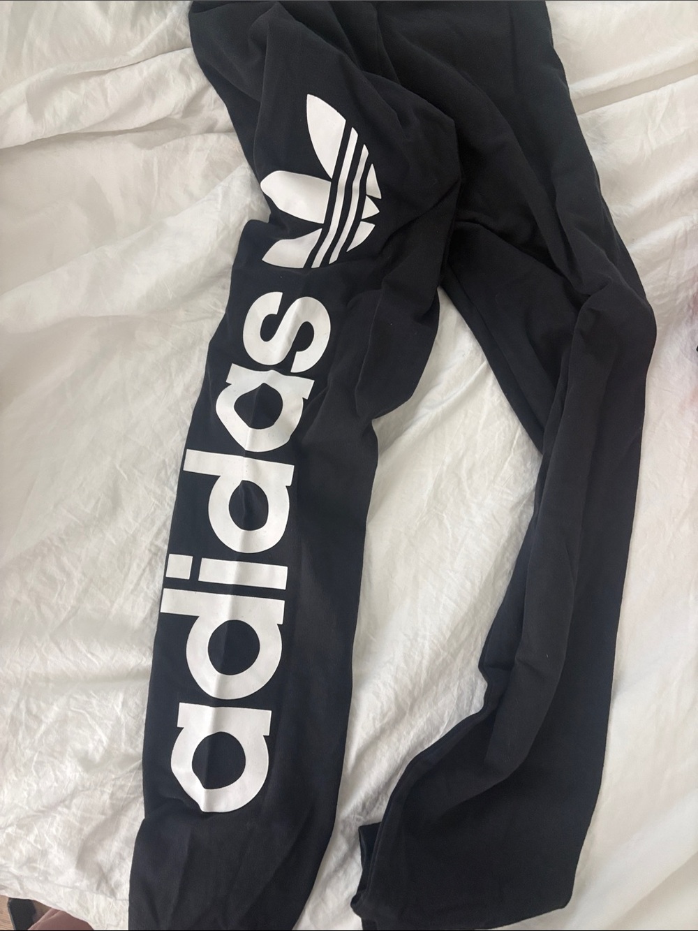 adidas Black leggings with White Trefoil Logo